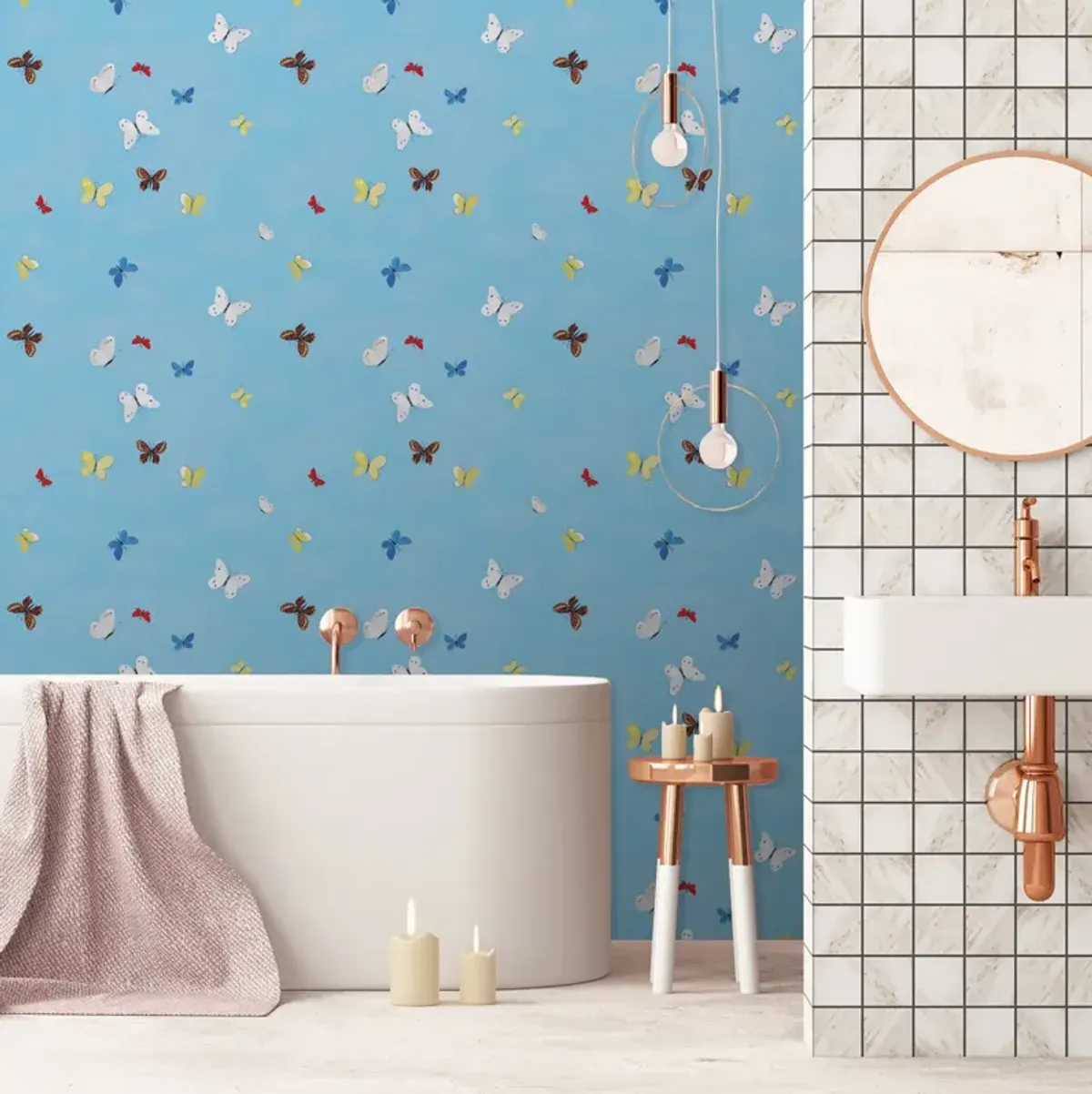 'Flying Butterflies' Wallpaper in Multi by Paule Marrot