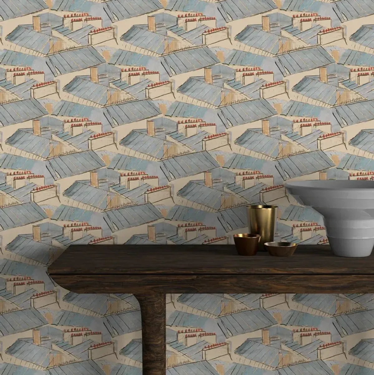 'Rooftops' Wallpaper by Paule Marrot