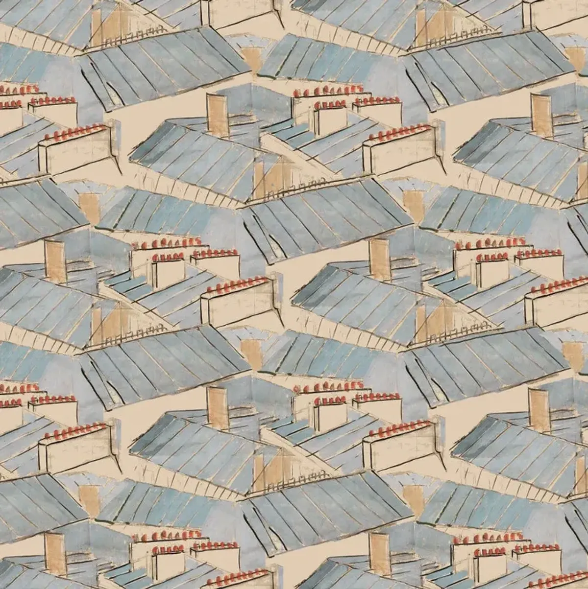 'Rooftops' Wallpaper by Paule Marrot