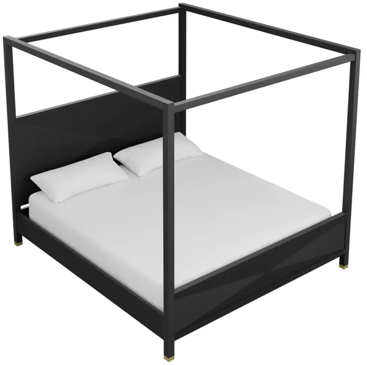 Lyla King Bed in Black Grasscloth