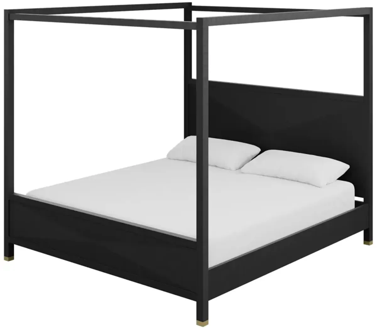 Lyla King Bed in Black Grasscloth