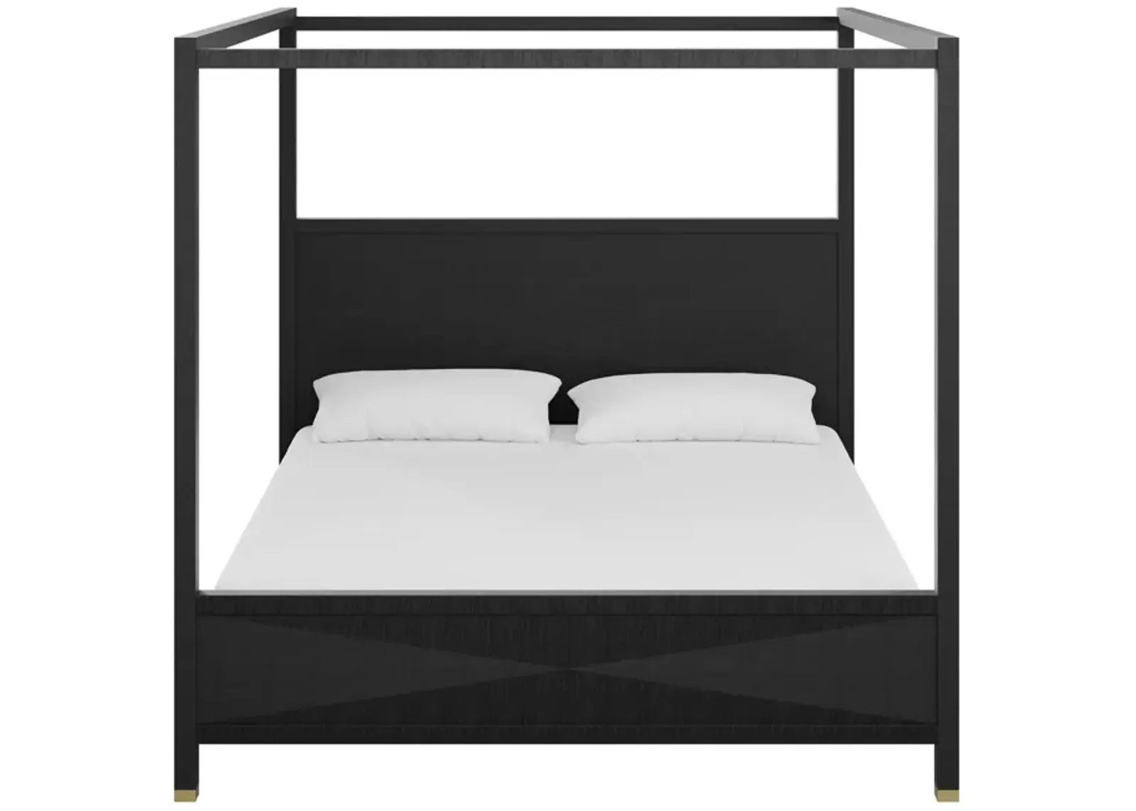 Lyla King Bed in Black Grasscloth