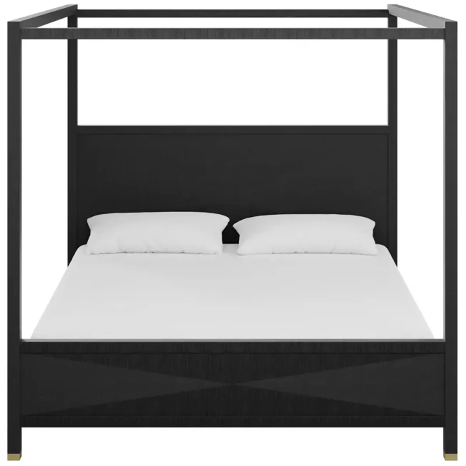 Lyla King Bed in Black Grasscloth