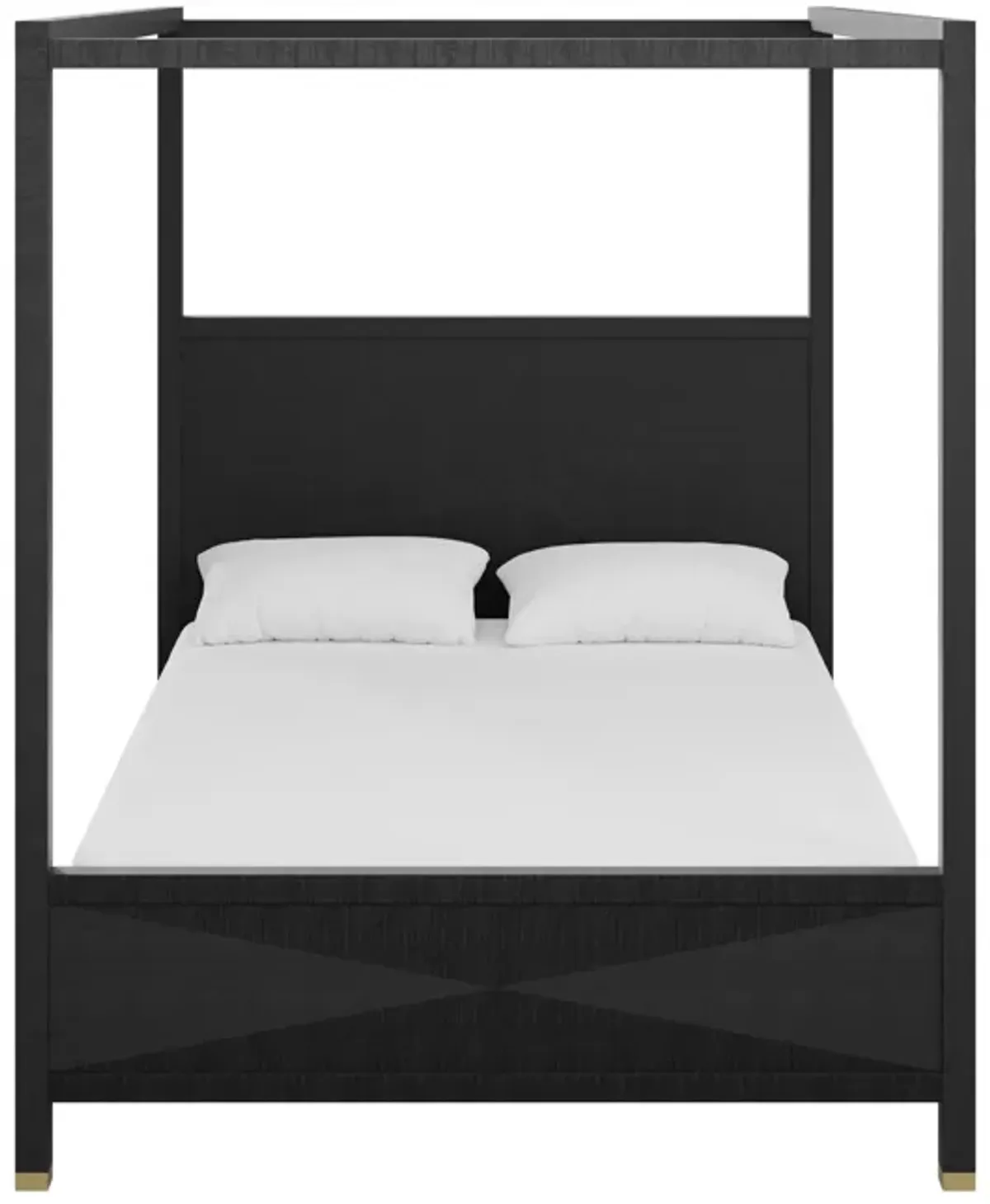 Lyla Queen Bed in Black Grasscloth