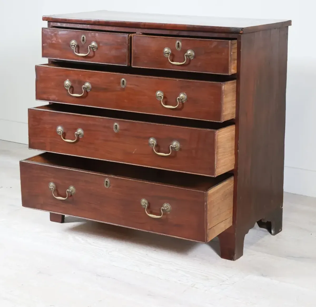 English Mahogany Five Drawer Chest c. 1920's