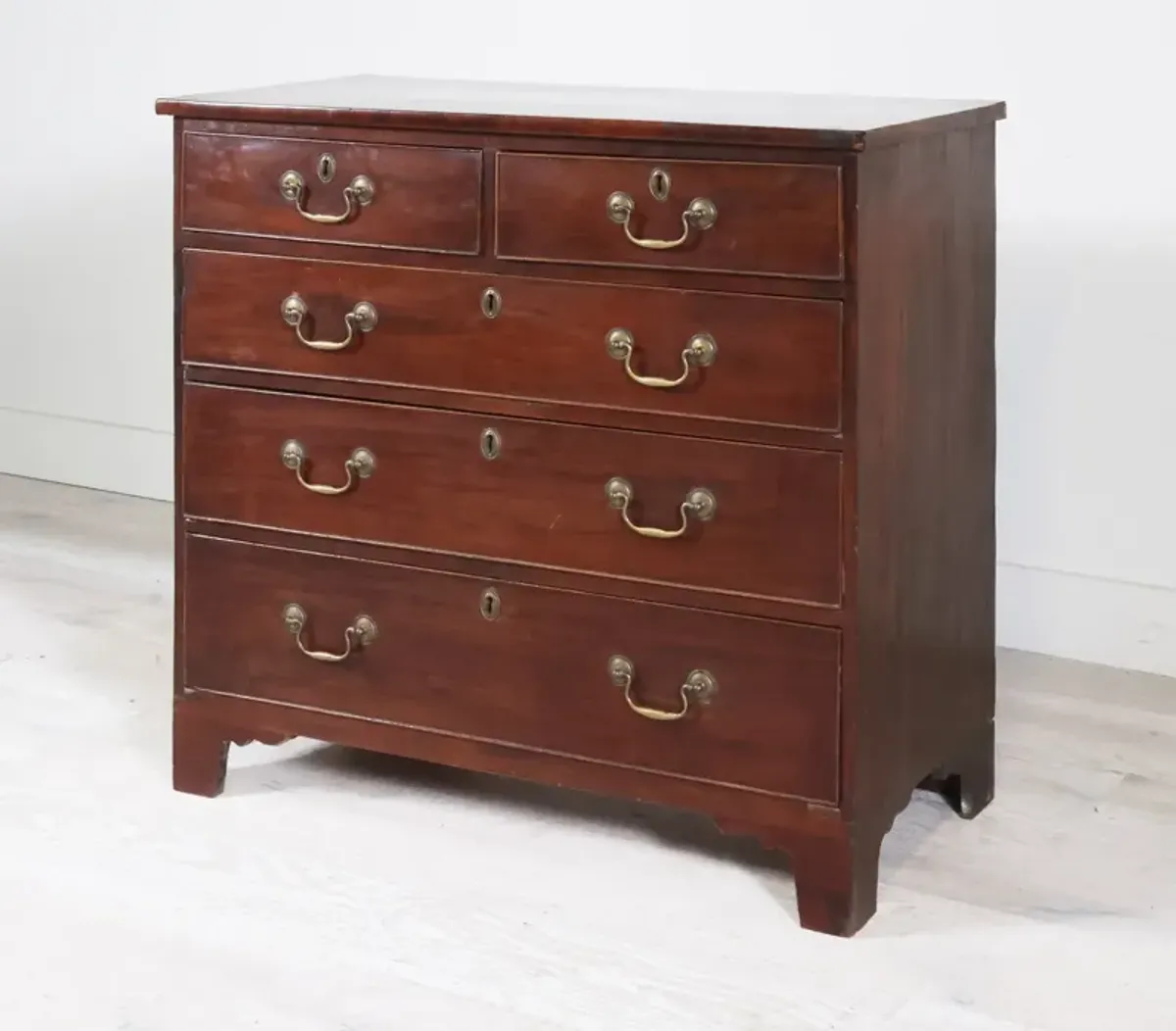 English Mahogany Five Drawer Chest c. 1920's