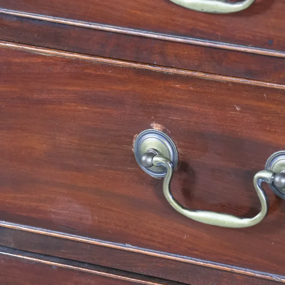 English Mahogany Five Drawer Chest c. 1920's