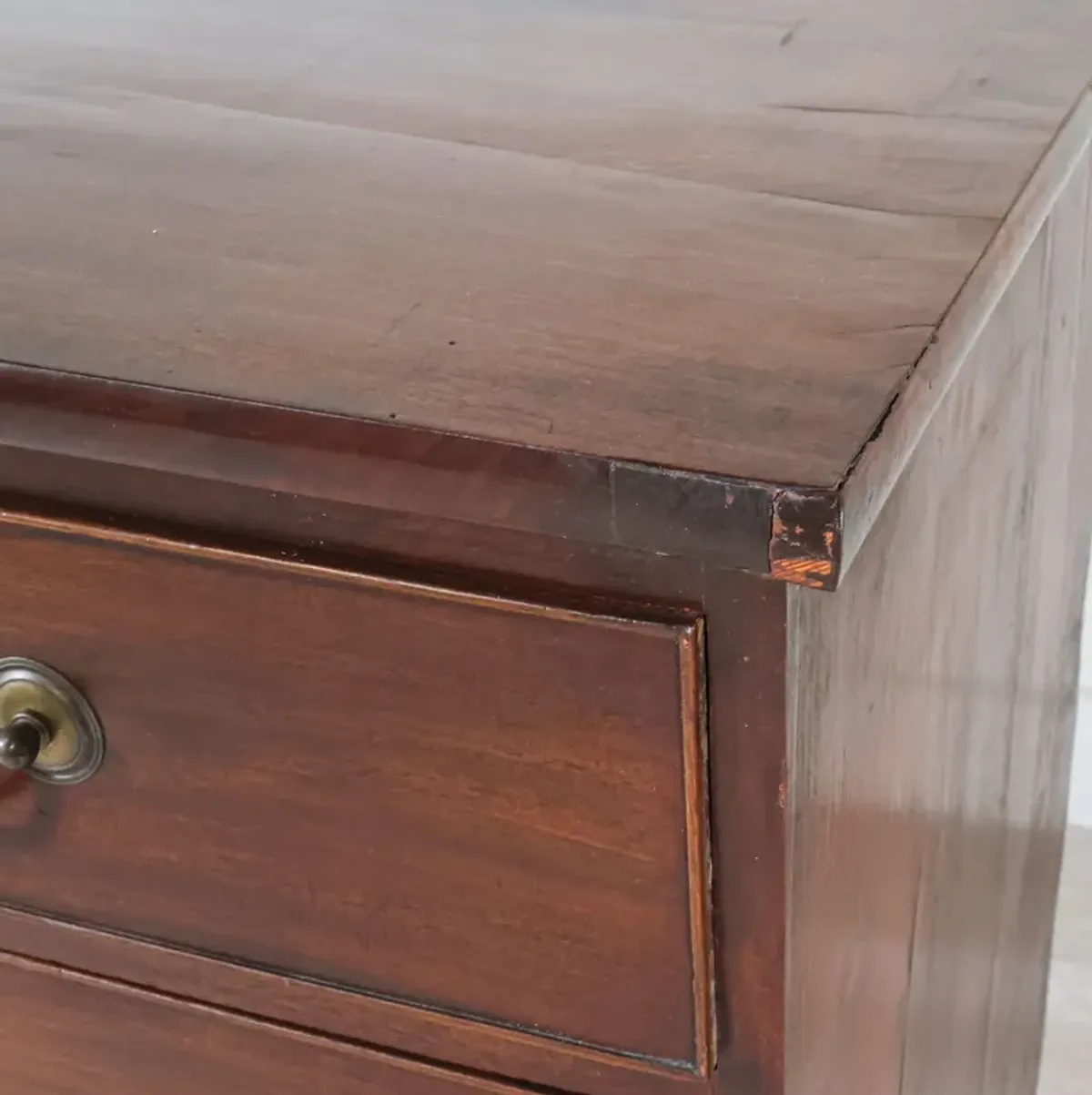 English Mahogany Five Drawer Chest c. 1920's