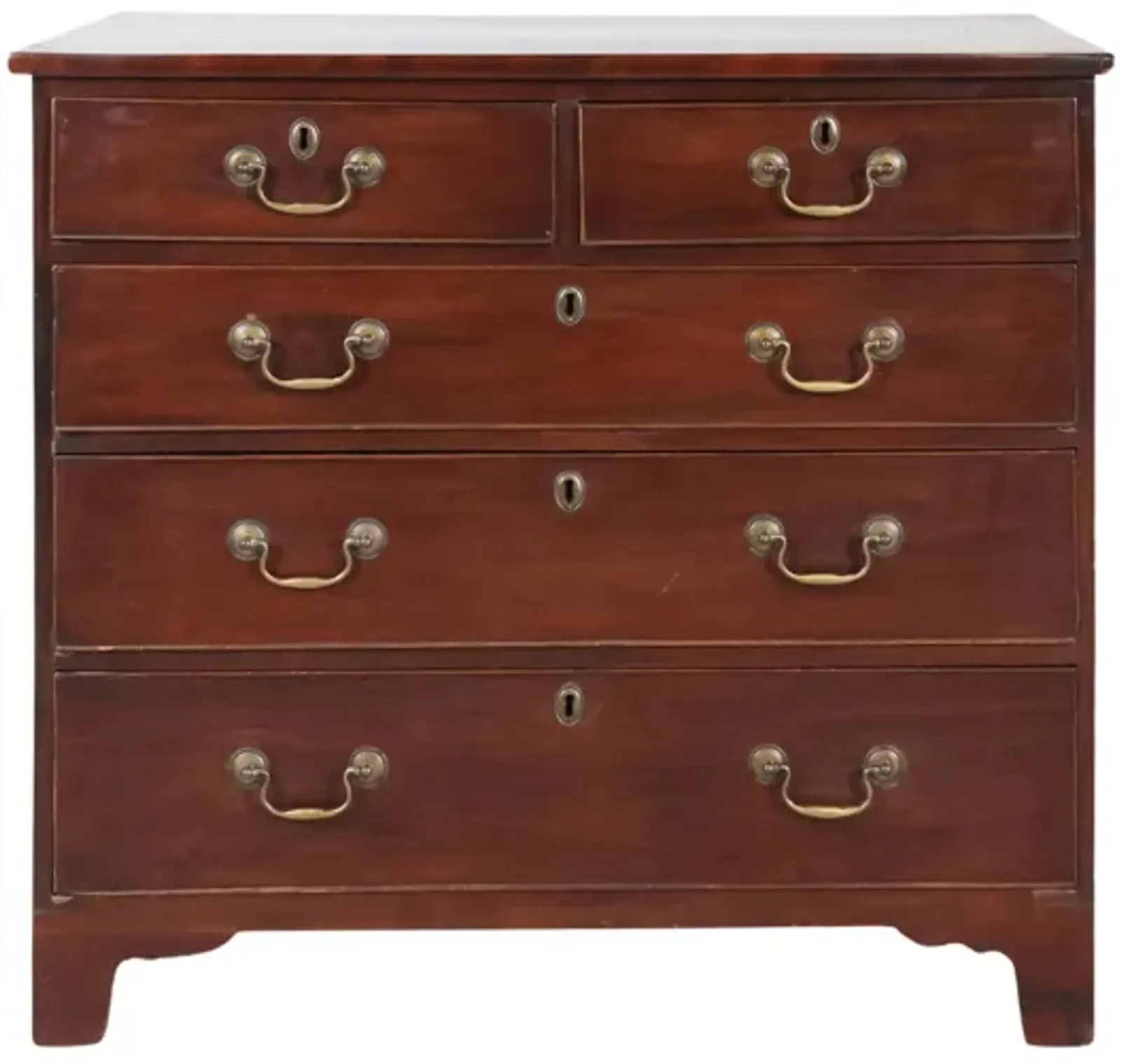 English Mahogany Five Drawer Chest c. 1920's