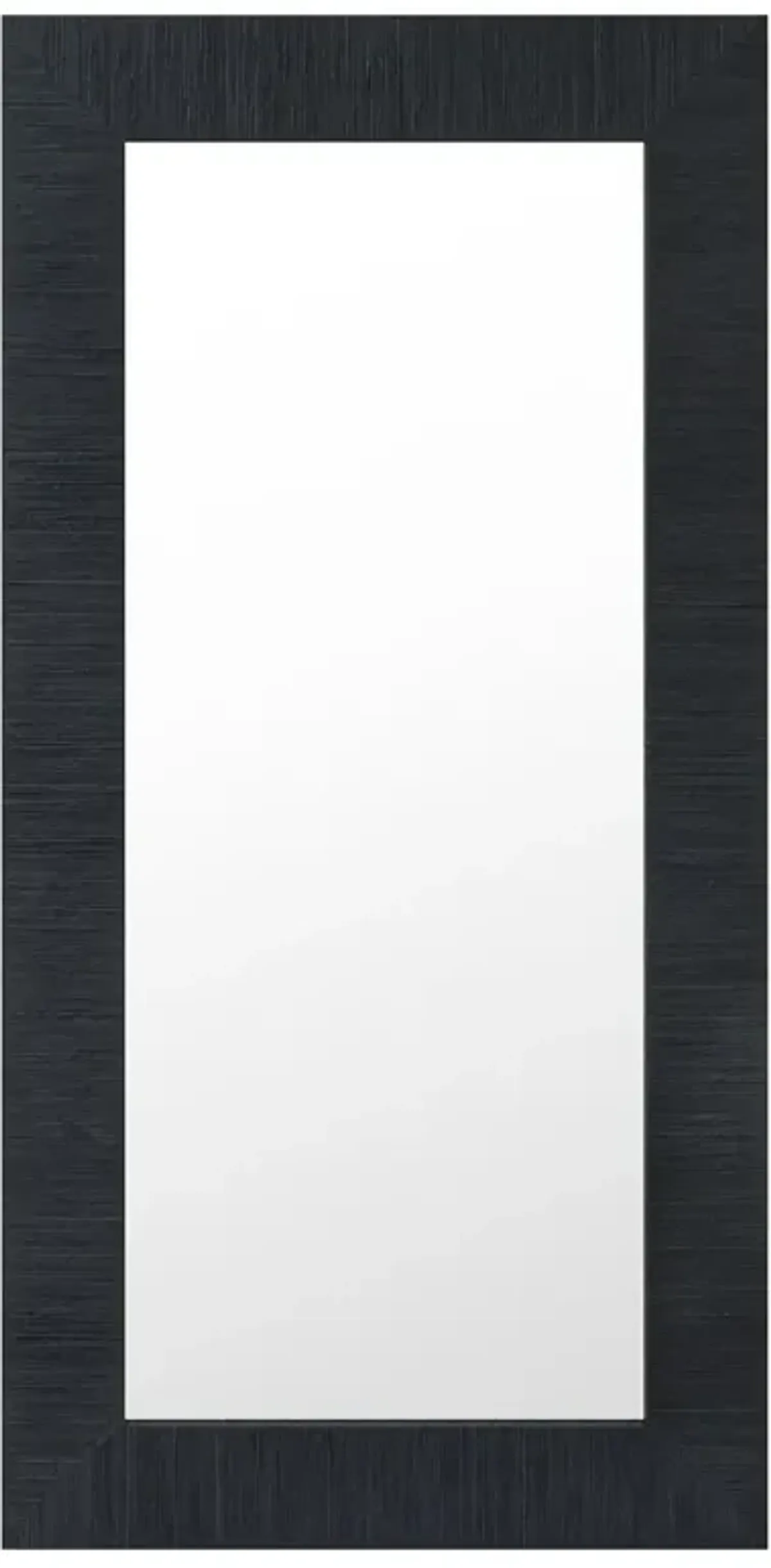 Fortuna Floor Mirror in Black Grasscloth