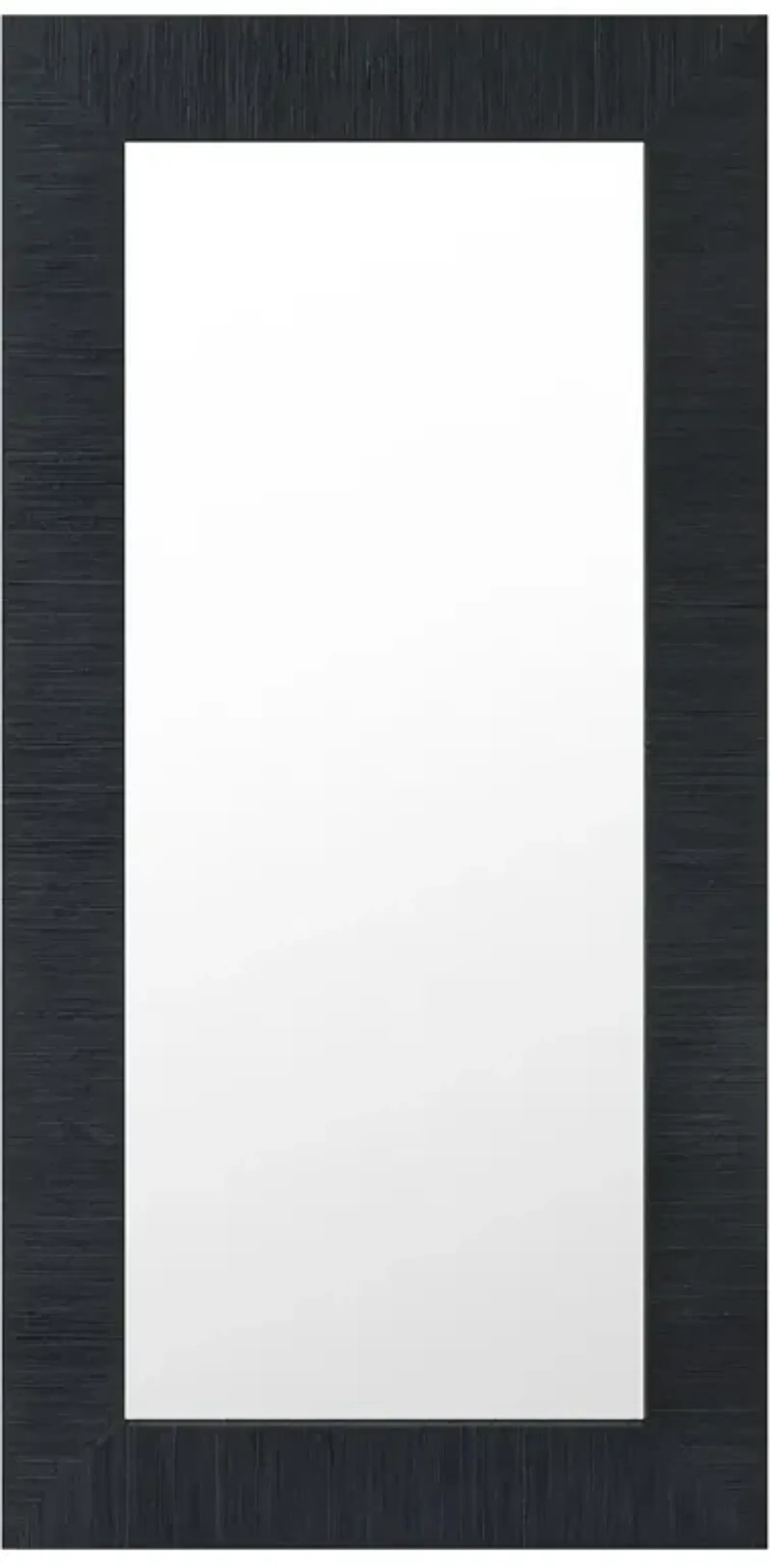 Fortuna Floor Mirror in Black Grasscloth