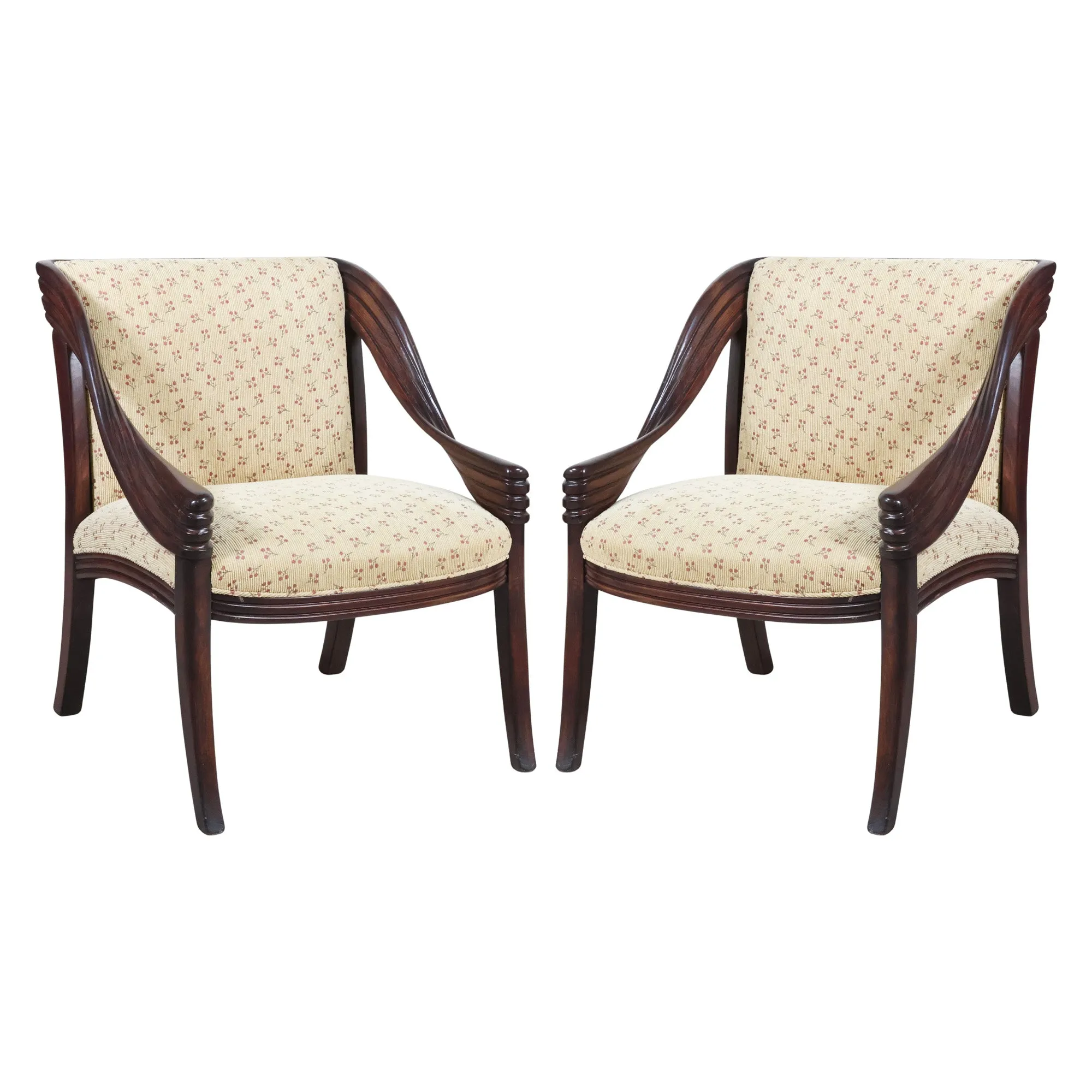 Pair of Curved Arm Chairs