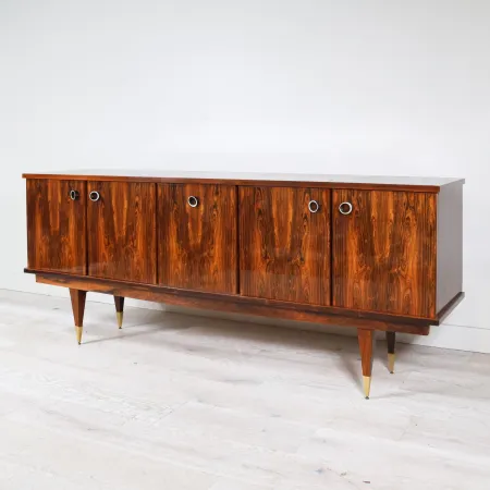 French Modern Mahogany Cocktail Sideboard