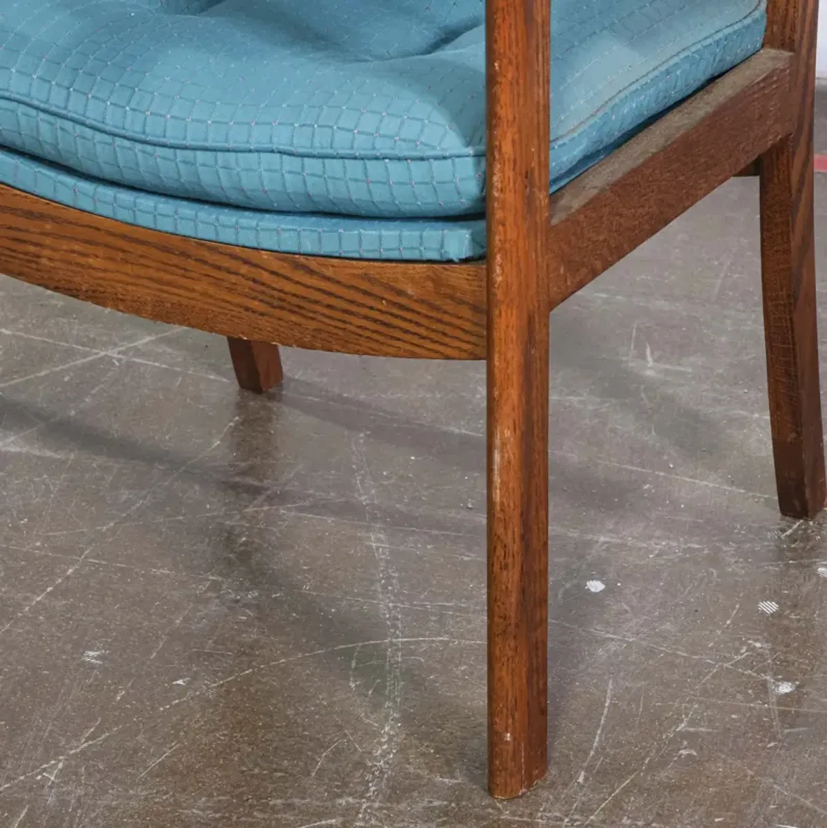 Pair of Teal and Wood Chairs