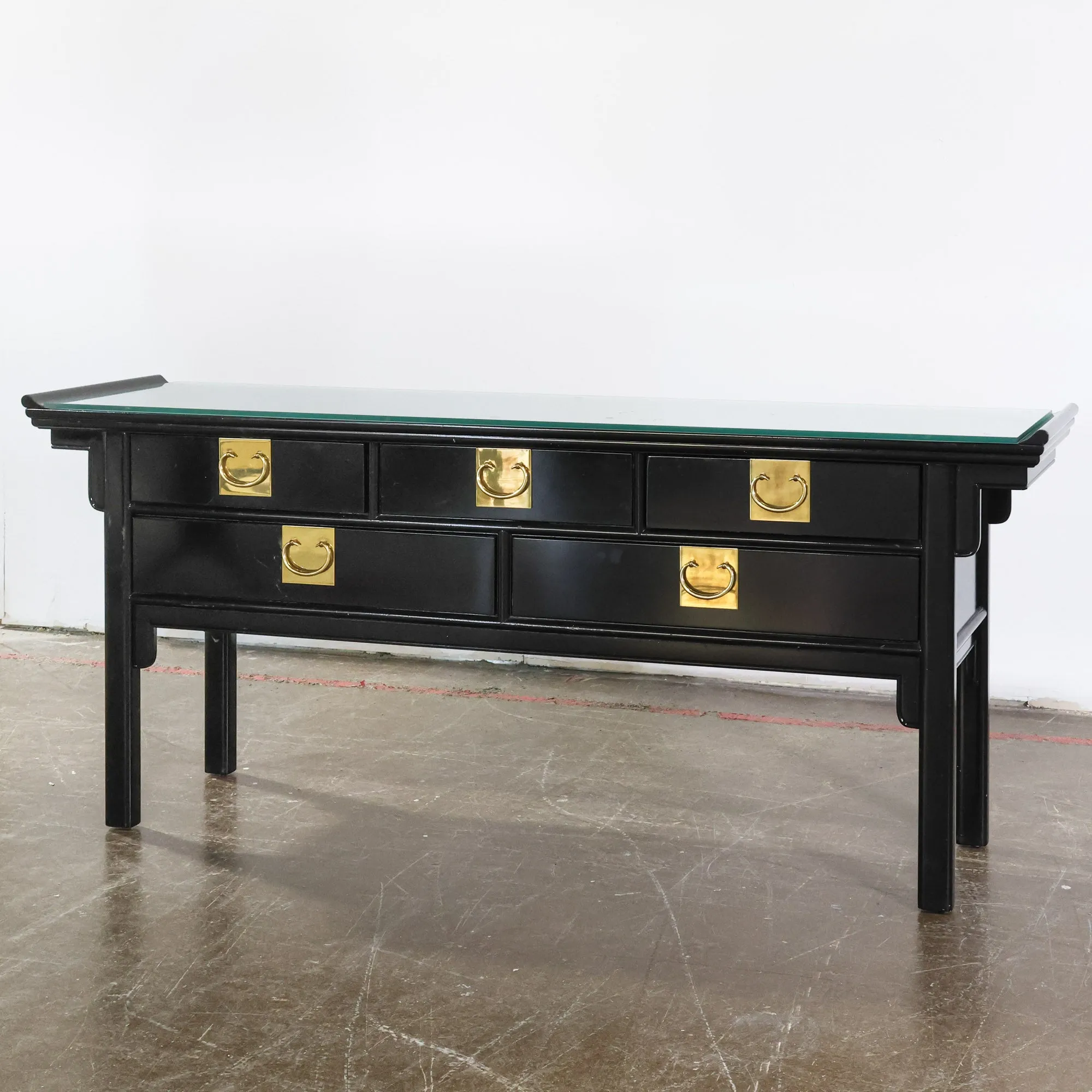 Pagoda Console by Century with Glass Top