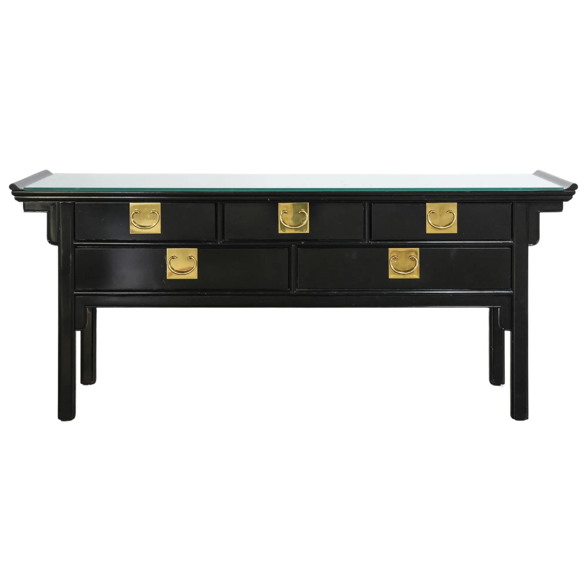 Pagoda Console by Century with Glass Top