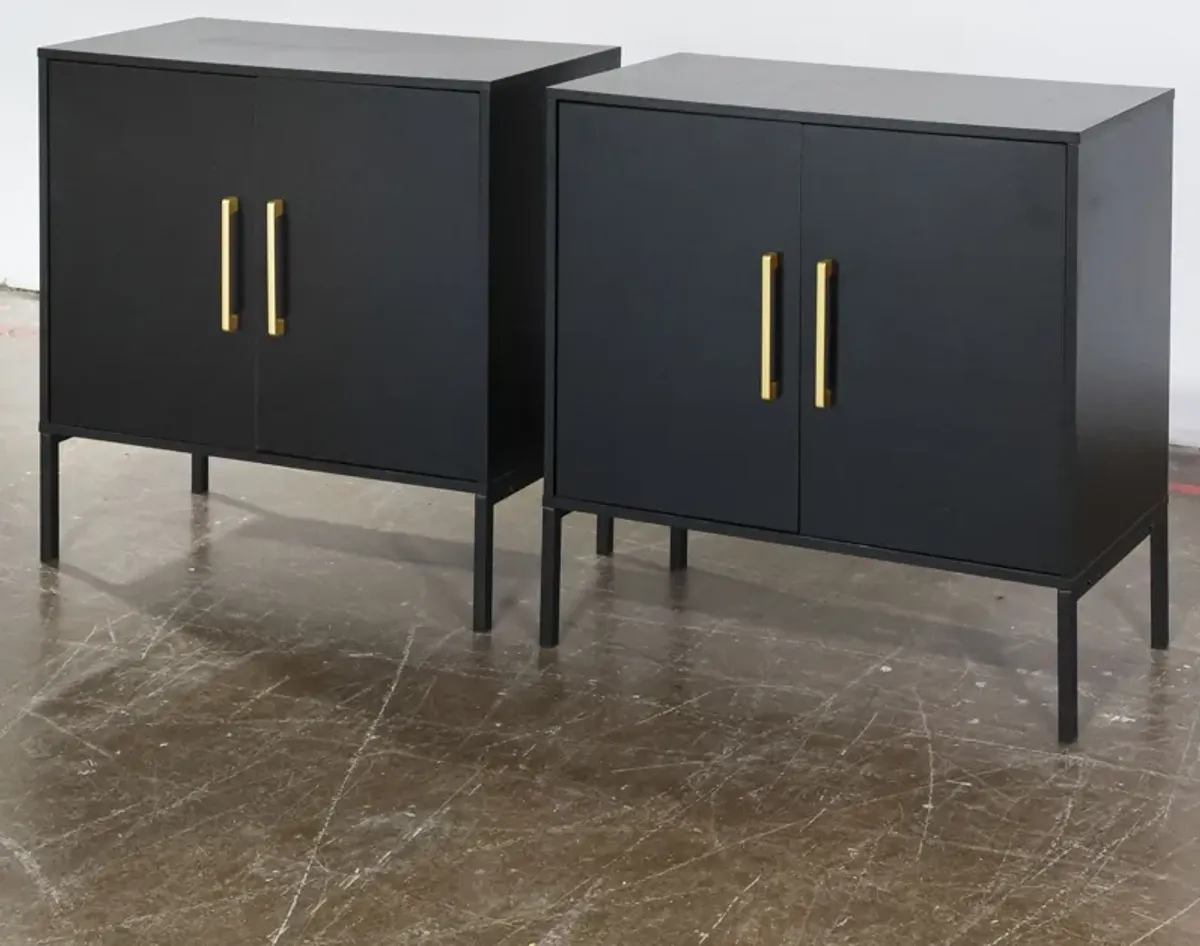 Pair of Modern Black Chests