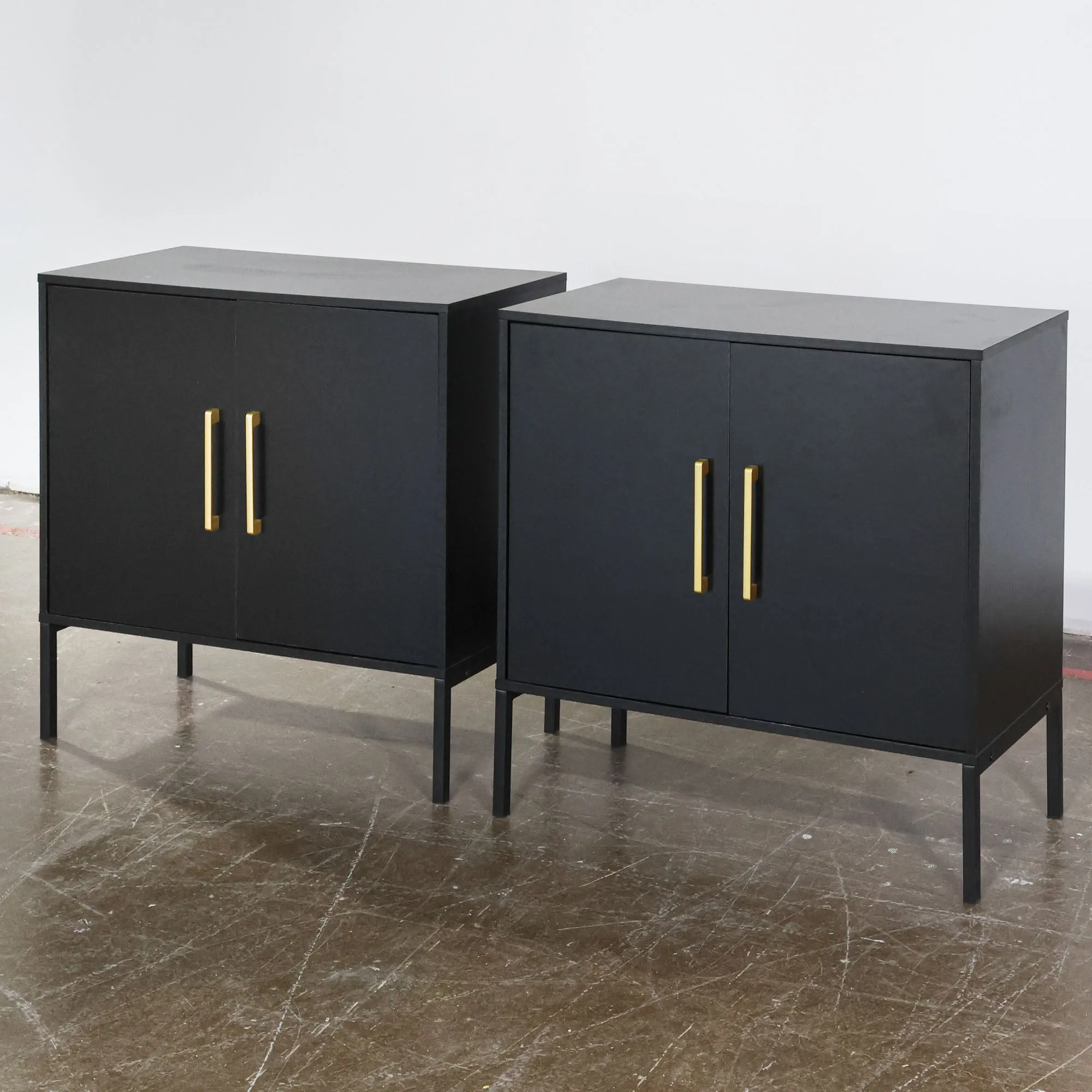 Pair of Modern Black Chests