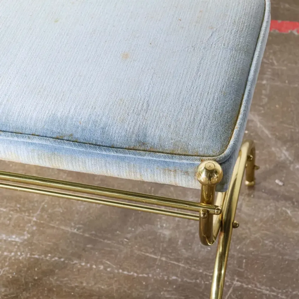 Blue & Brass MCM Cerule Bench