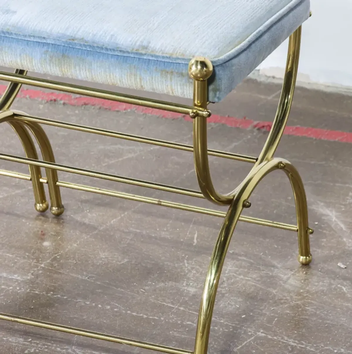 Blue & Brass MCM Cerule Bench