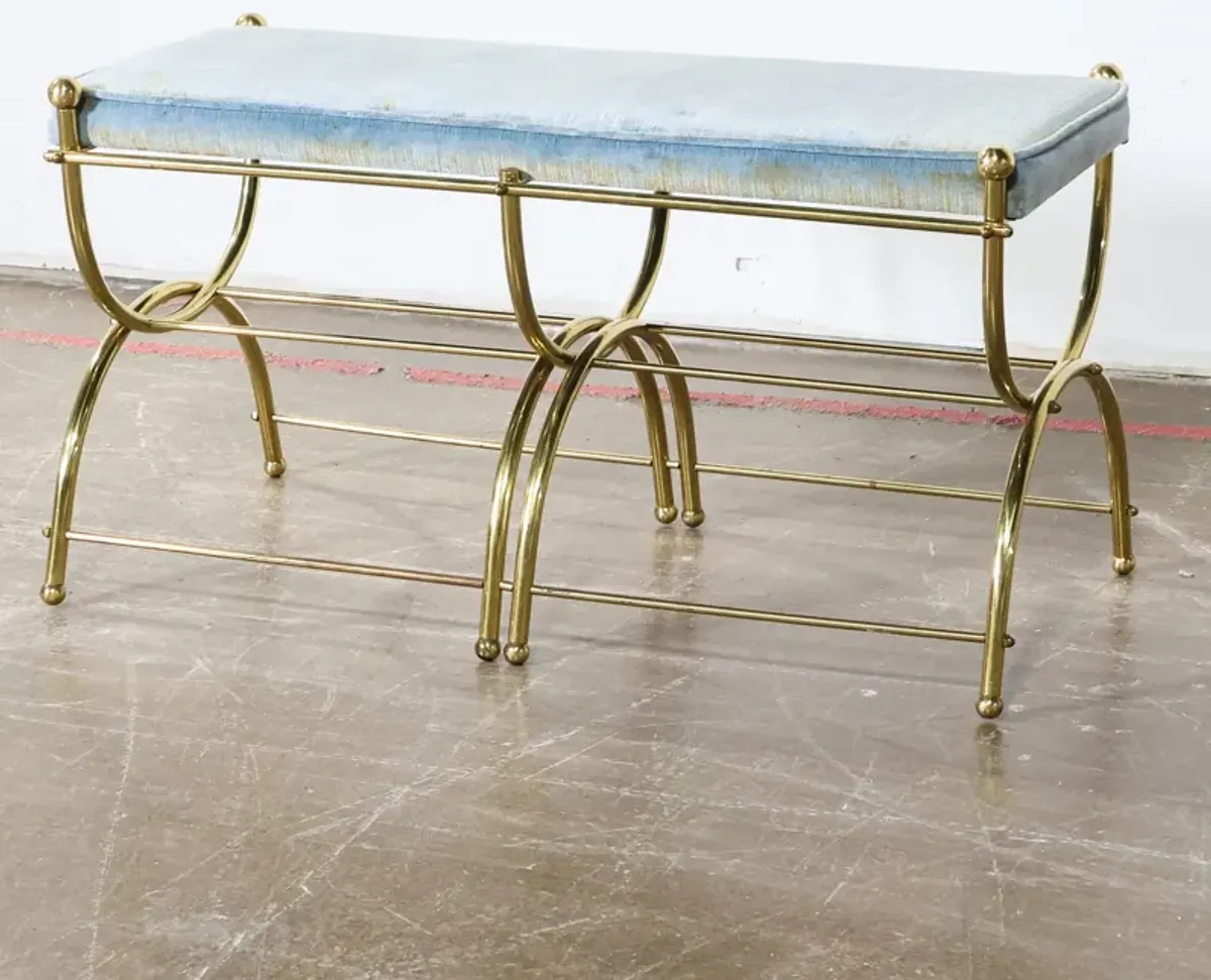 Blue & Brass MCM Cerule Bench