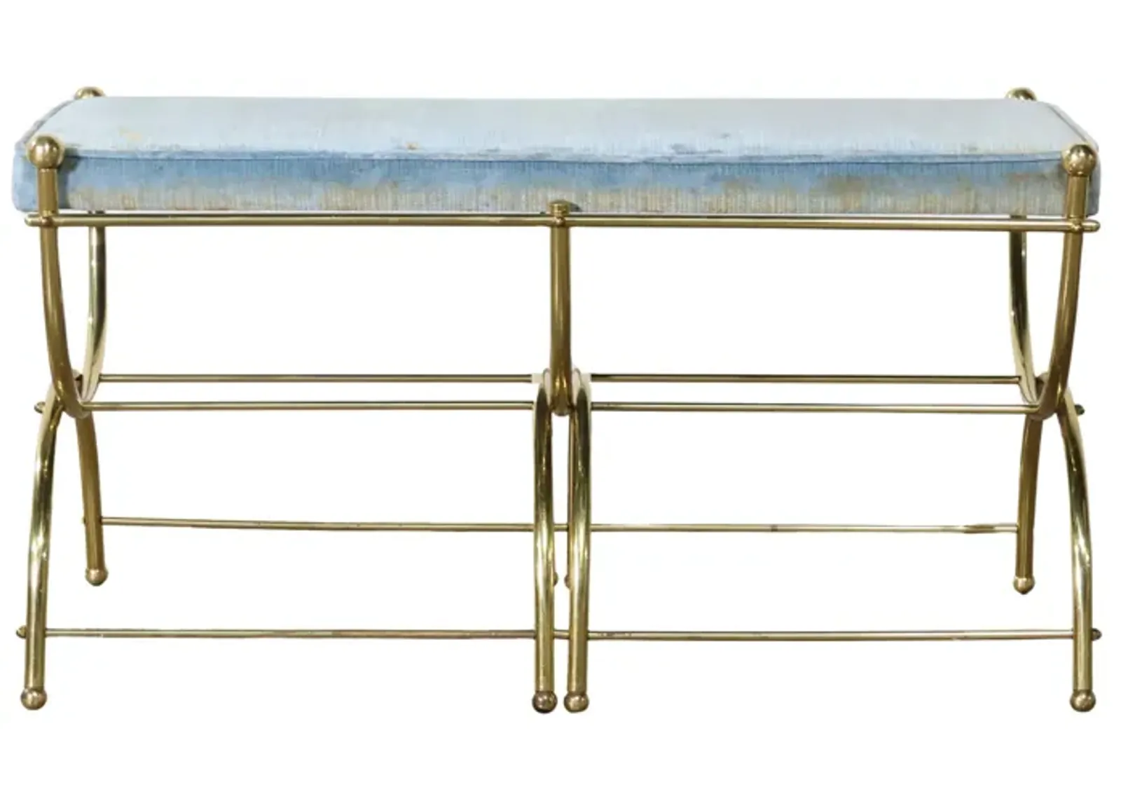 Blue & Brass MCM Cerule Bench