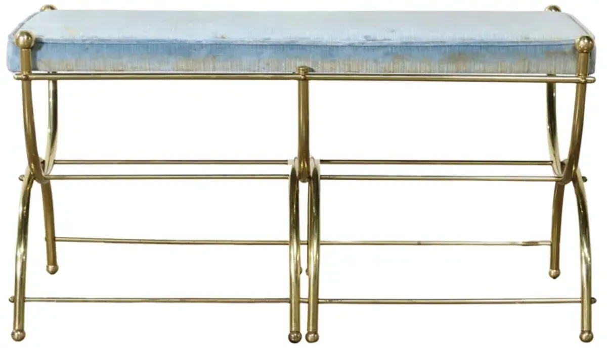 Blue & Brass MCM Cerule Bench