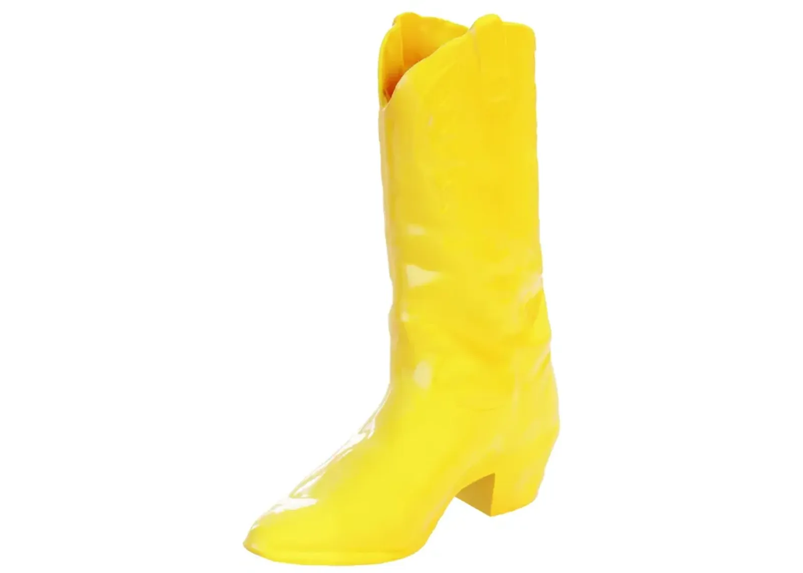 Cowboy Boot Vase in Bright Yellow