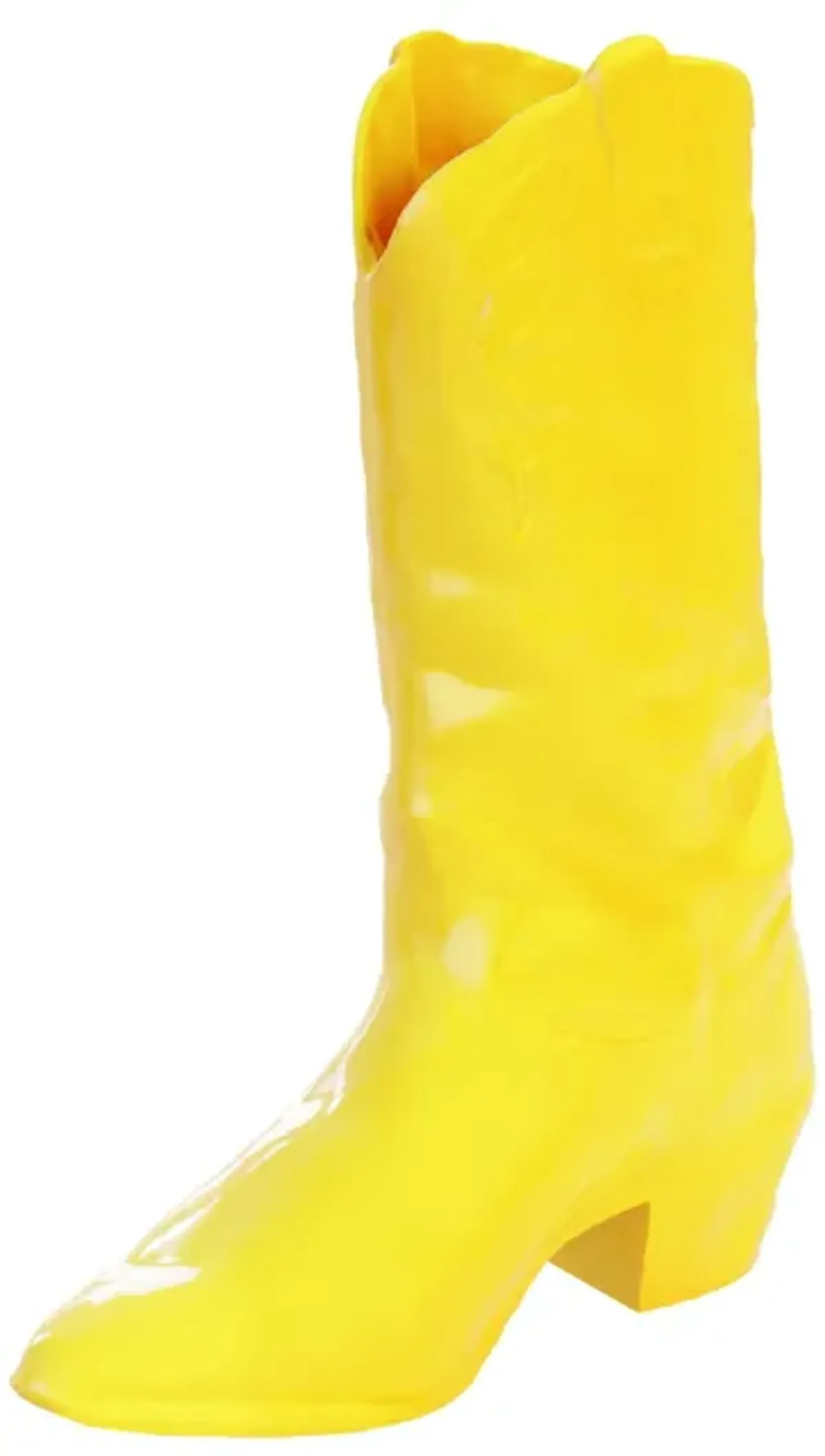 Cowboy Boot Vase in Bright Yellow