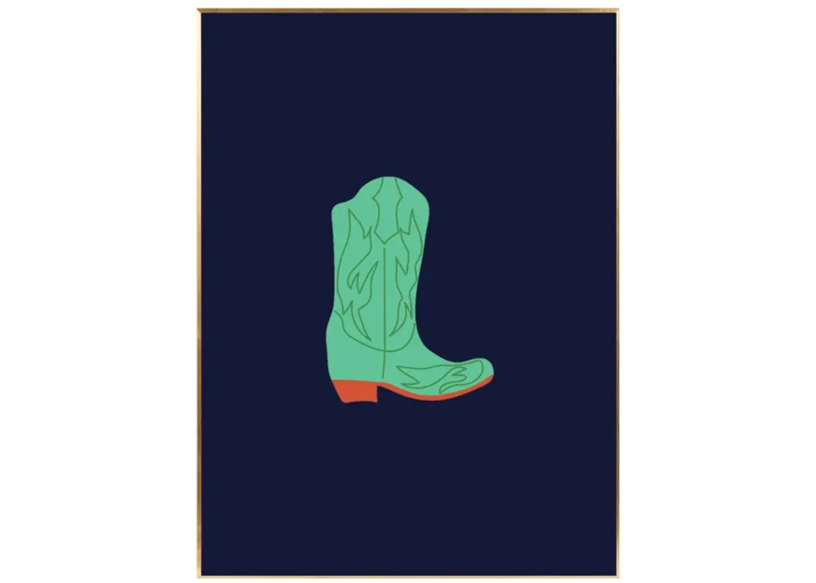 Framed Cowboy Boot Print - Midnight