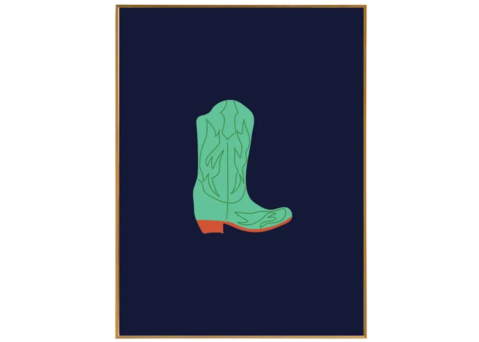 Framed Cowboy Boot Print - Midnight