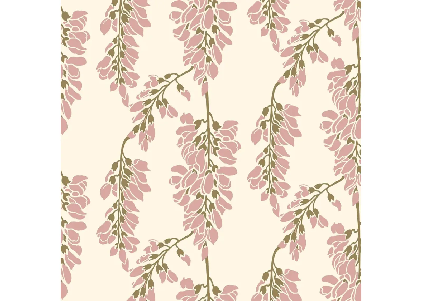 Wisteria Floral Wallpaper - Cream