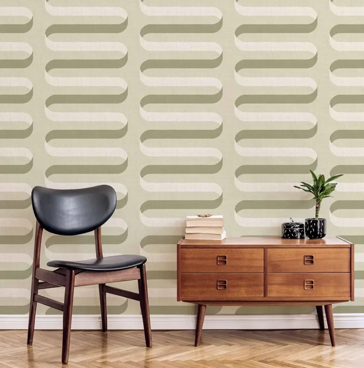 Folding Ribbon Wallpaper - Tusk