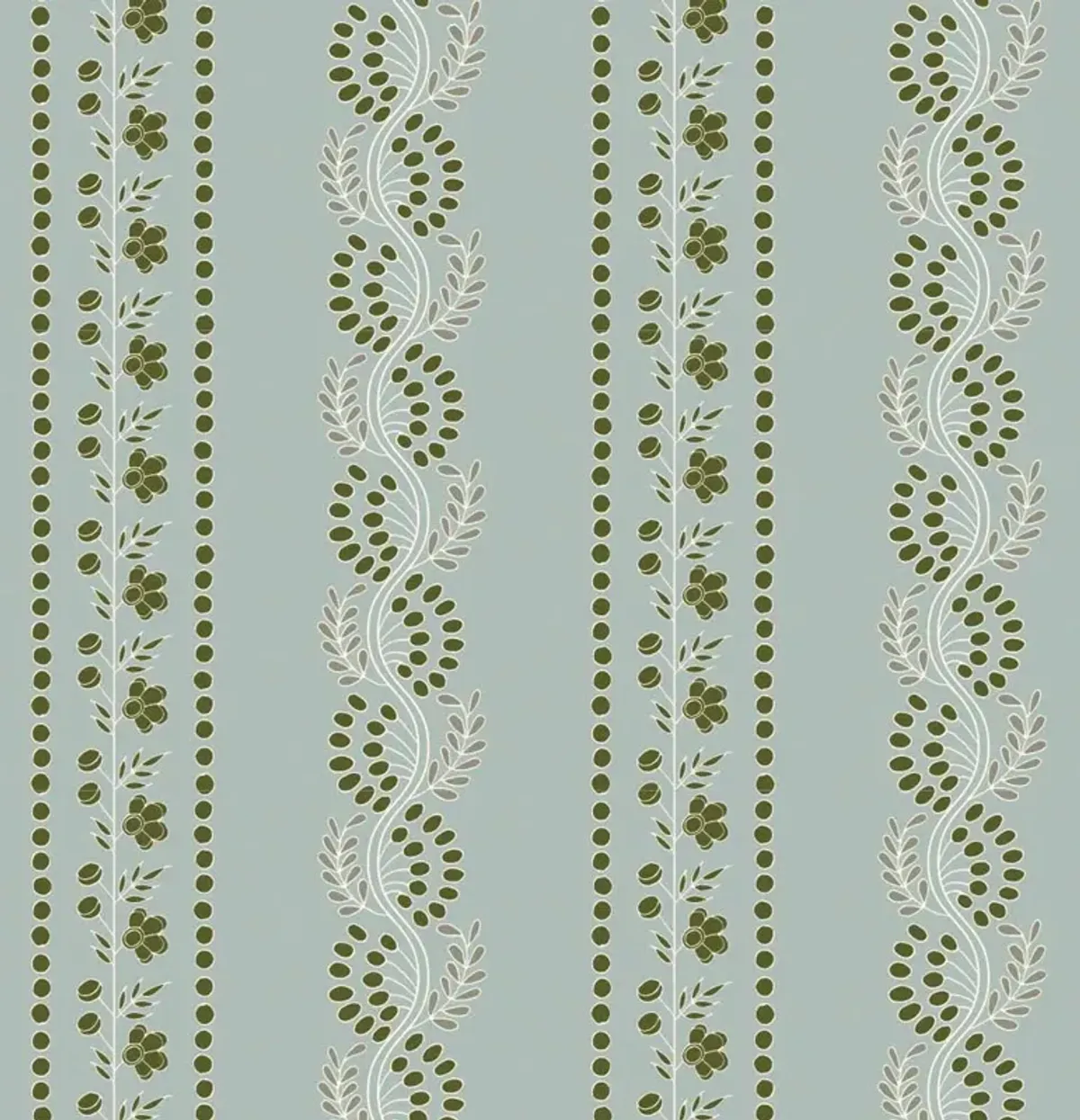 Botanic Stripe Wallpaper - Ash Blue