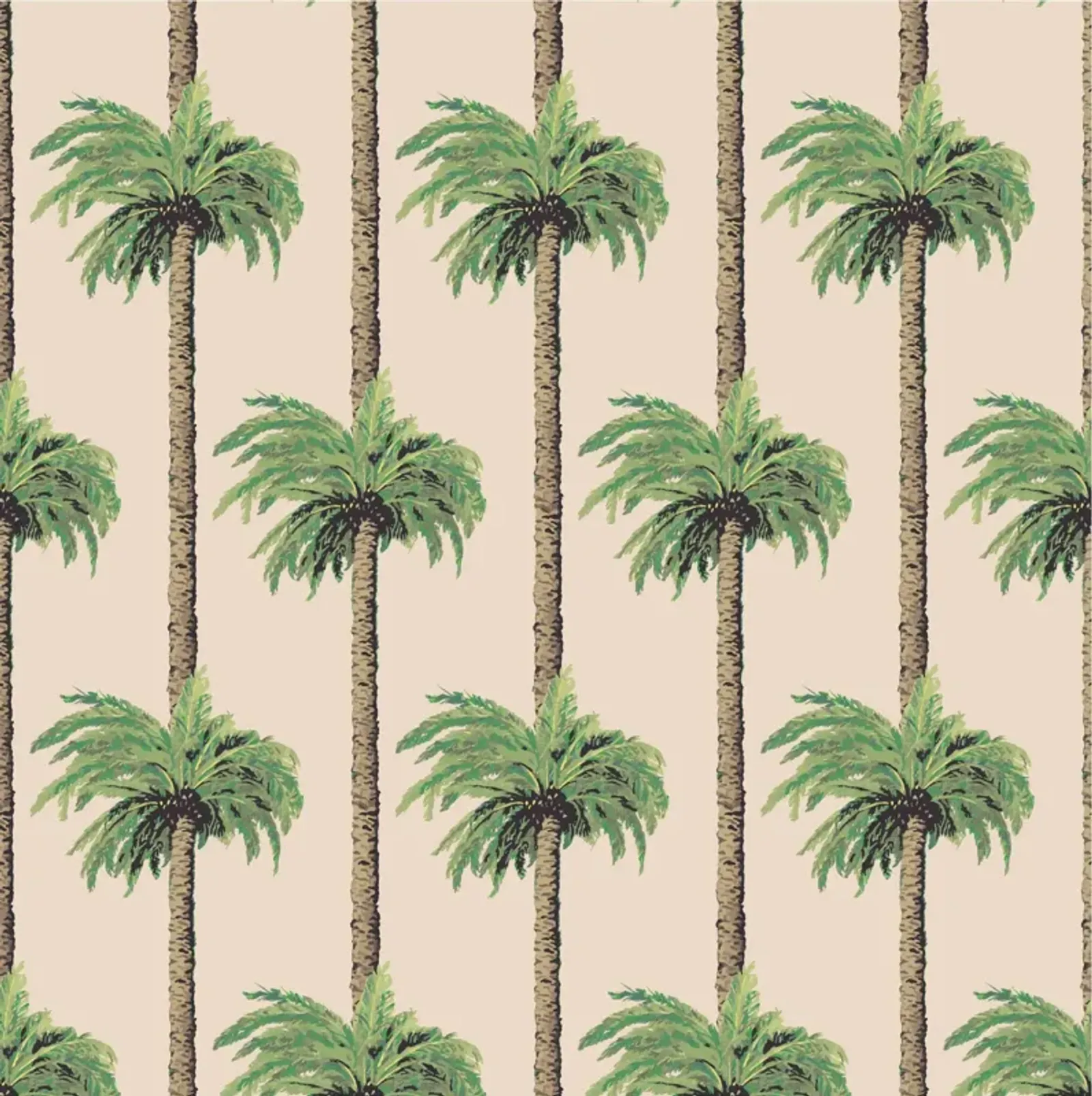 Retro Tiki Palm Trees Wallpaper - Tan