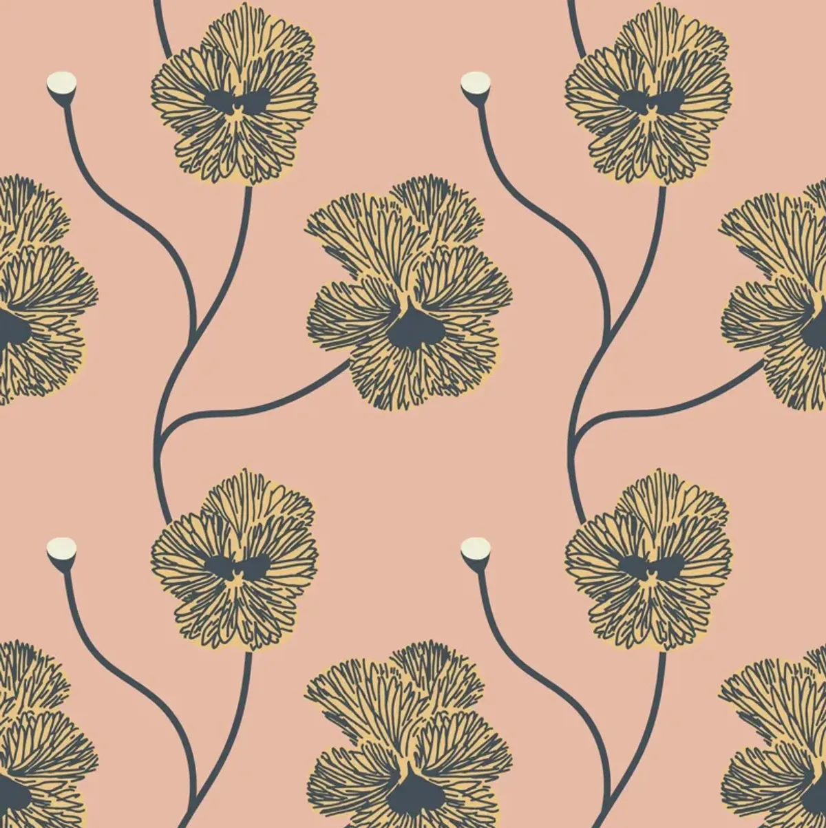 Flourish Wallpaper by Natalie Papier - Sunset Blush