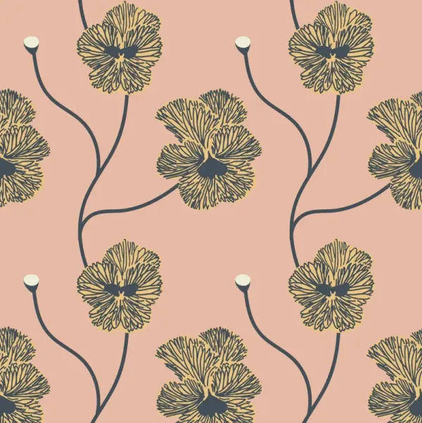 Flourish Wallpaper by Natalie Papier - Sunset Blush