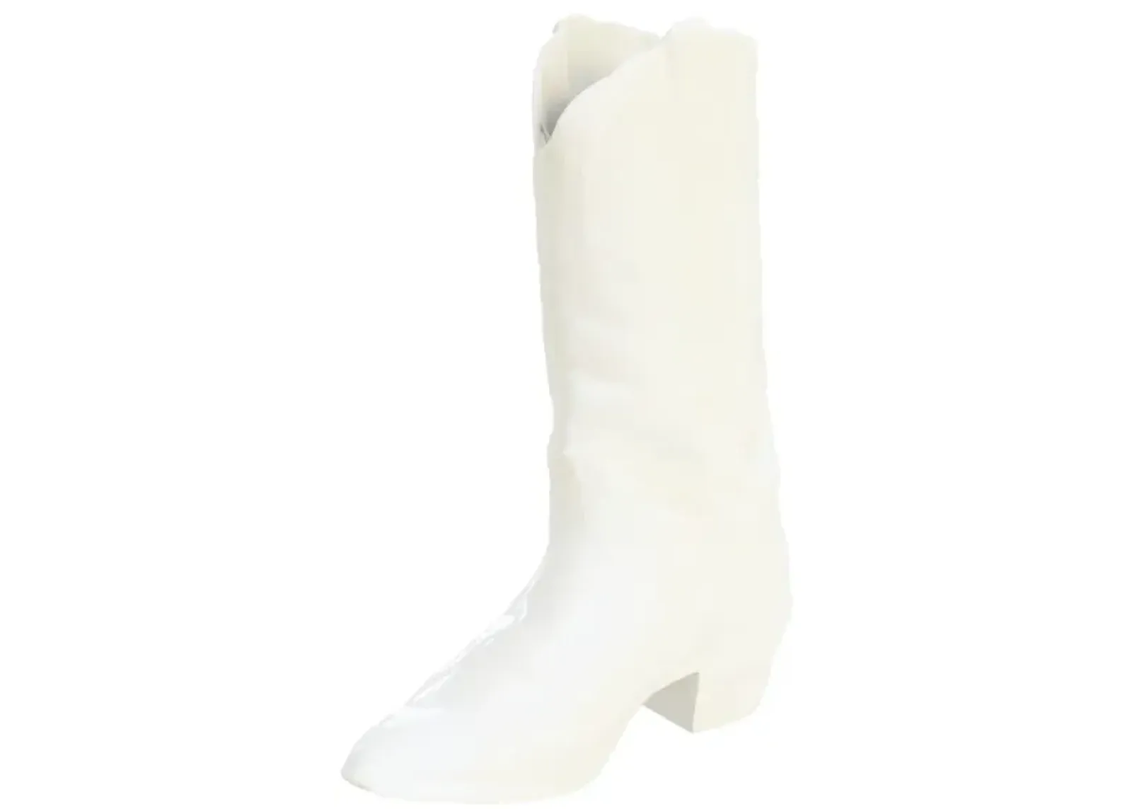 Cowboy Boot Vase in White