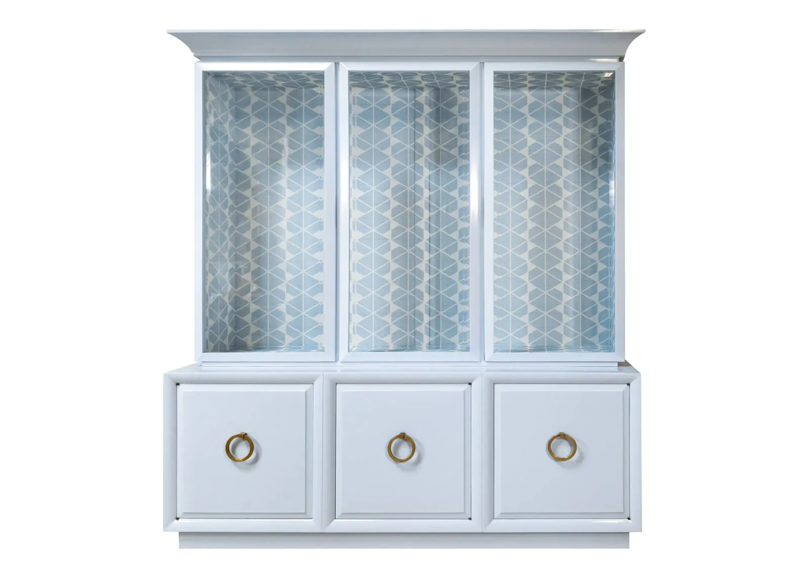 Widdicomb Cabinet with Hutch Restored in Gulfstream Blue