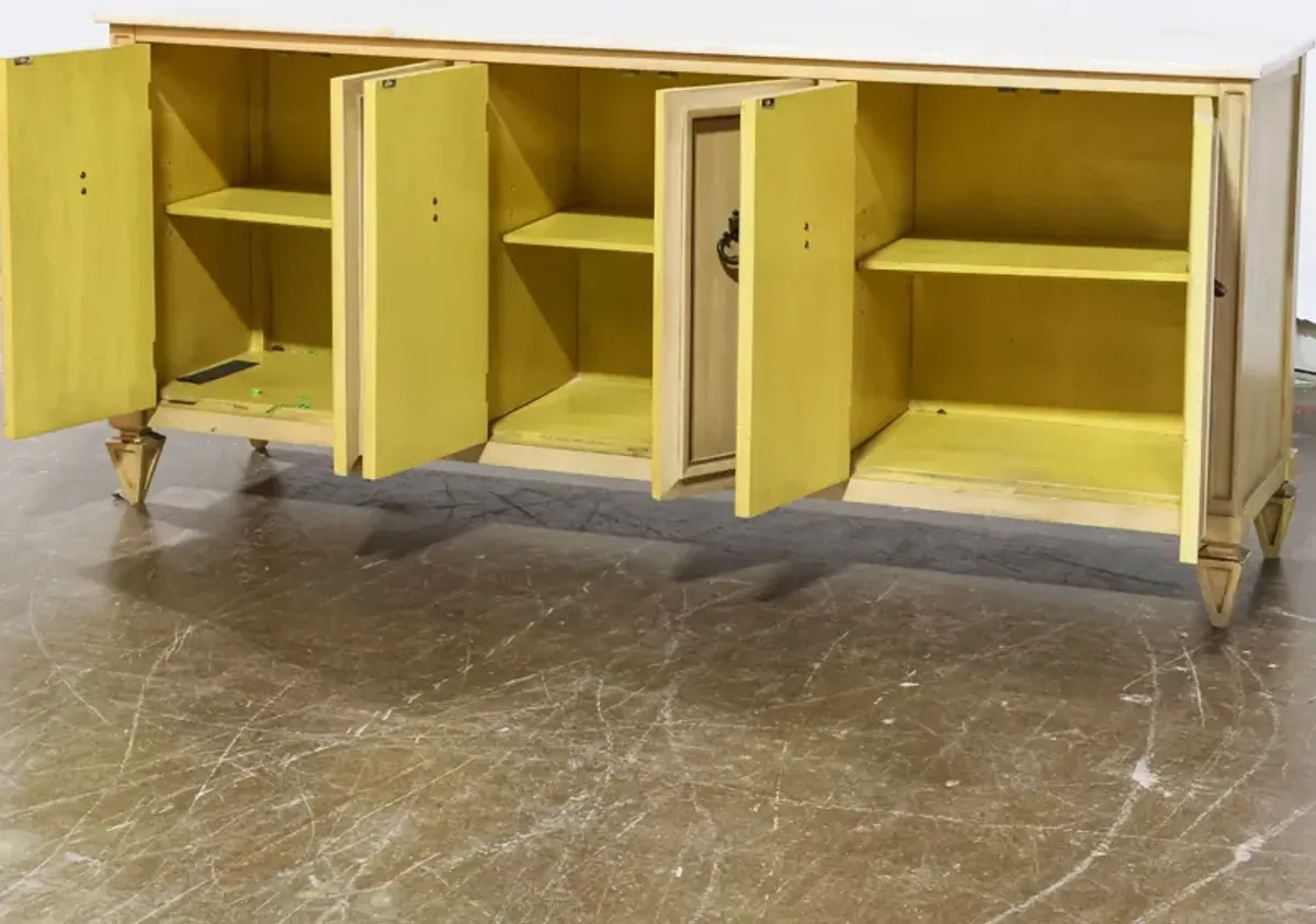 Six Door Credenza with Marble Top