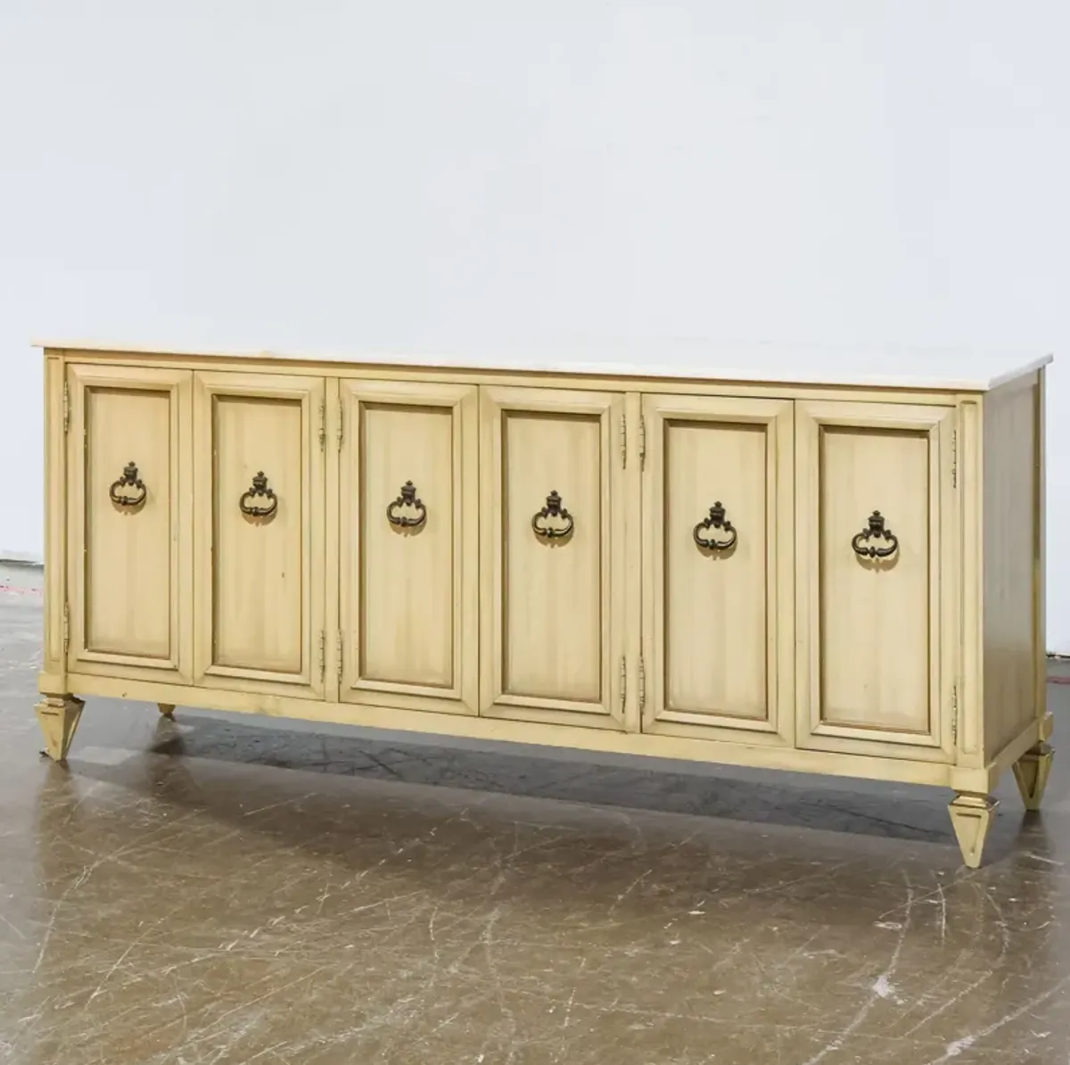 Six Door Credenza with Marble Top