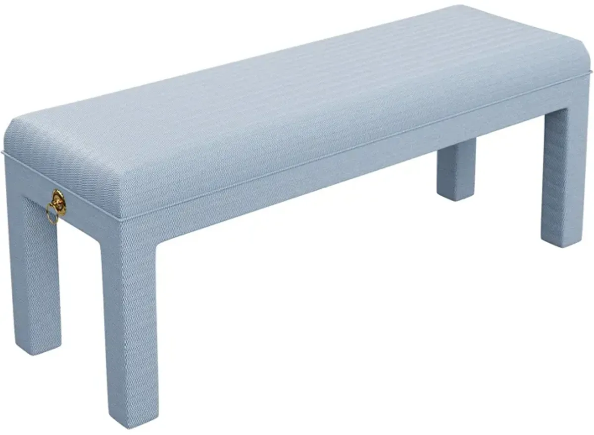 In Stock Arden Bench in Tory Blue Fabric