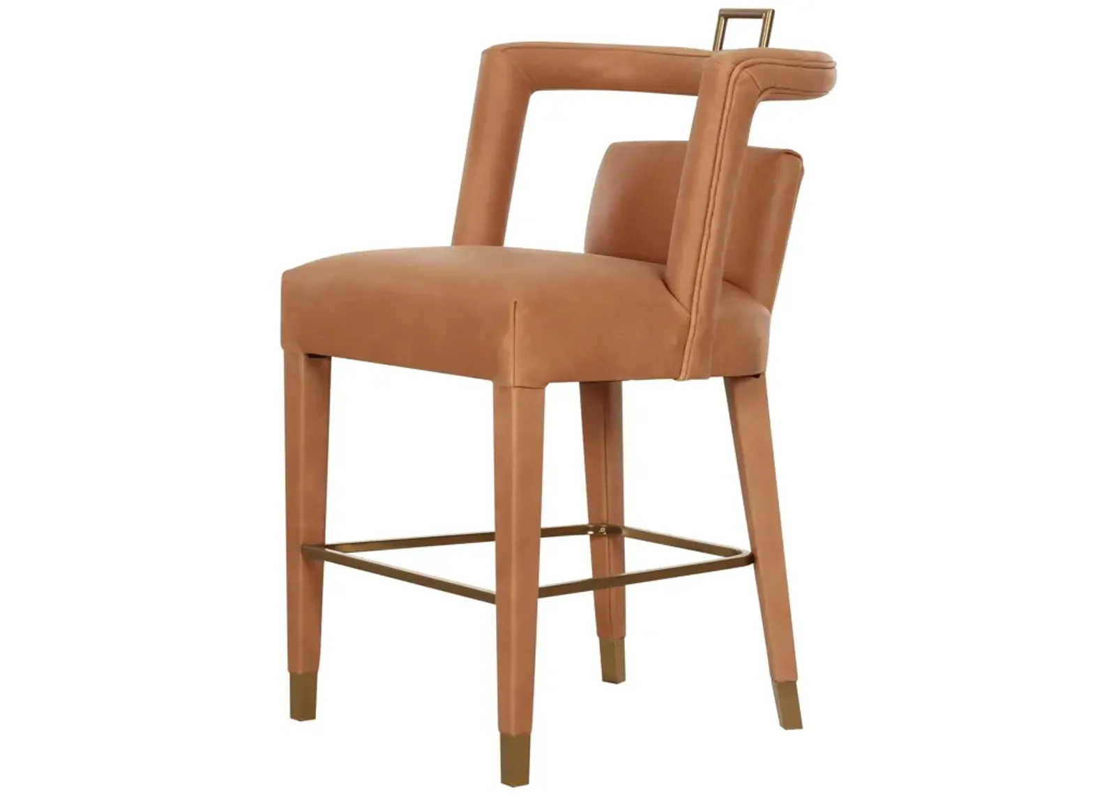 Revelry Counter Stool in Tobacco Leather