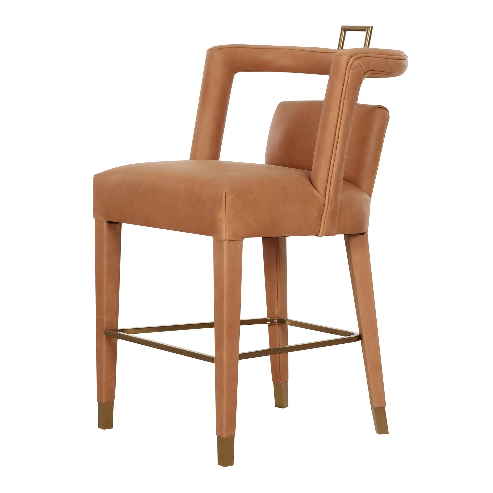 Revelry Counter Stool in Tobacco Leather