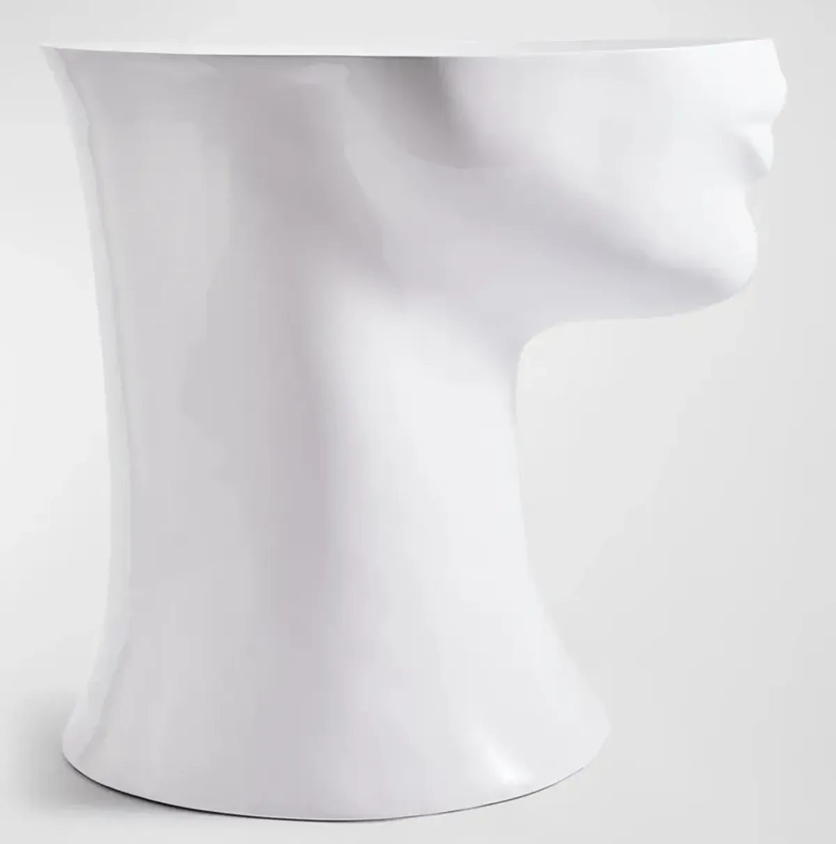 Left Head Side Table - White