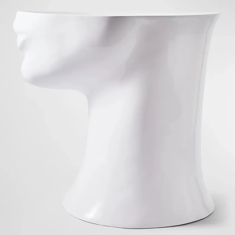 Right Head Side Table - White