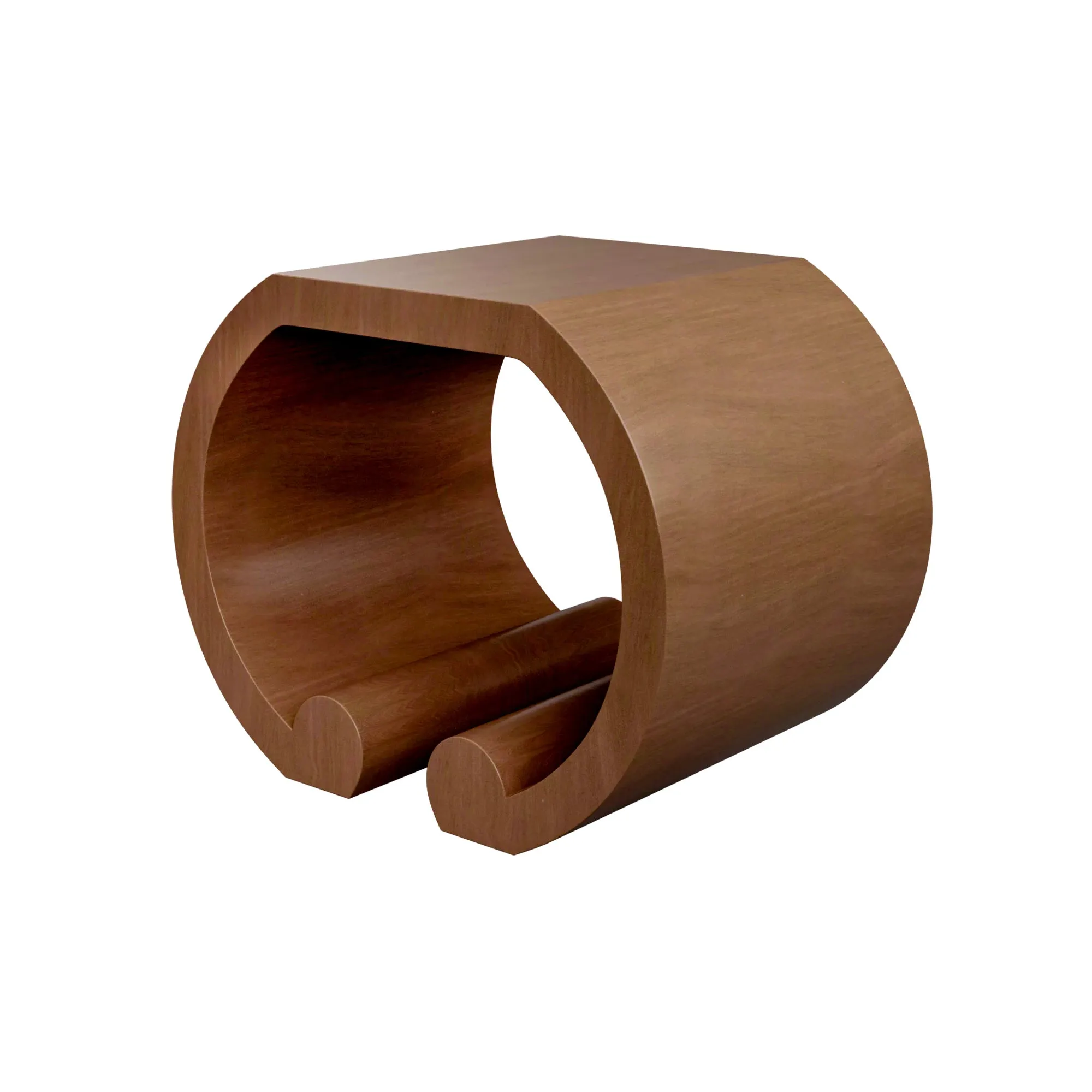 In Stock Kelly Side Table in Maple Wood with Walnut Stain