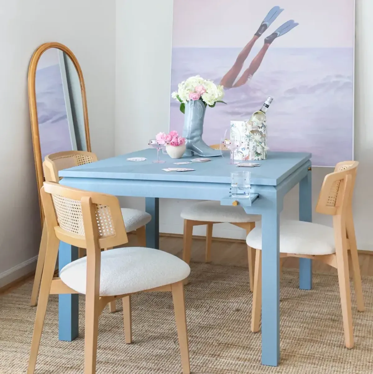 Pass the Rosé Game Table in Blue