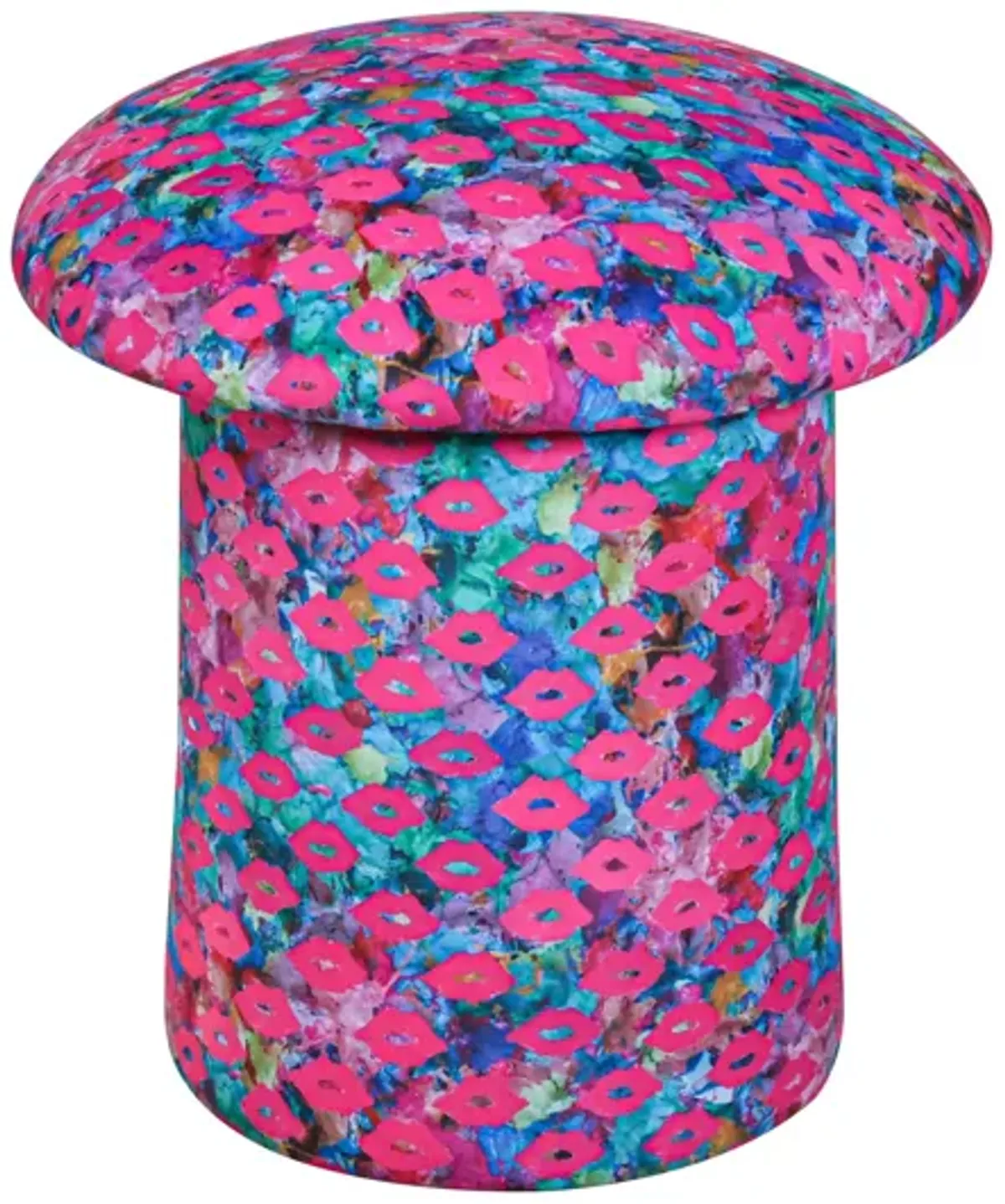 In Stock Yoshi Stool in Lips & Drips Fabric