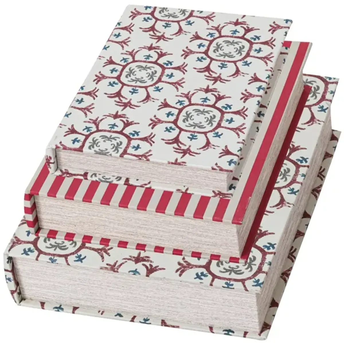 Set of 3 Red & Blue Nesting Box Book Files